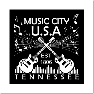 Nashville TN, Country Music Tee, Music City USA Posters and Art